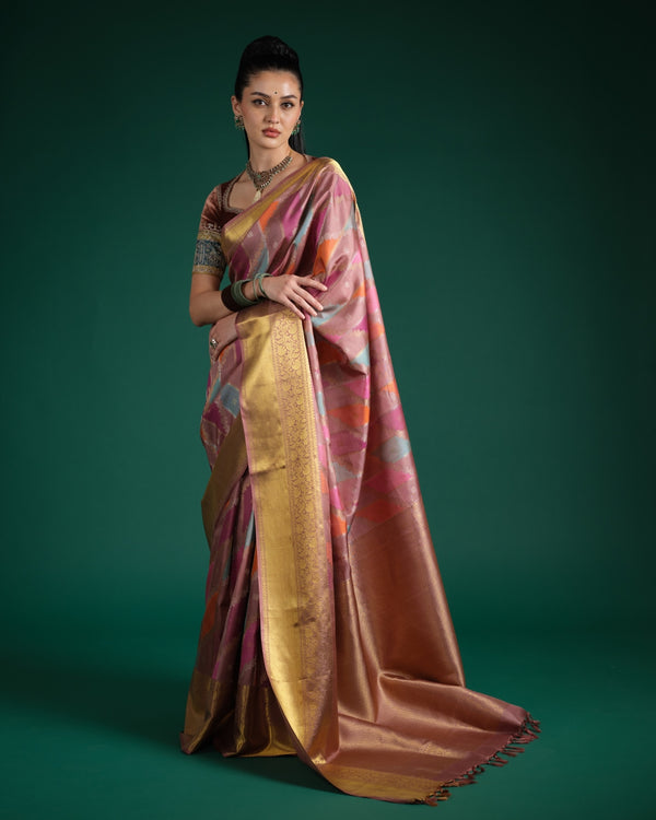 Pale Brown Kanchi Silk Saree