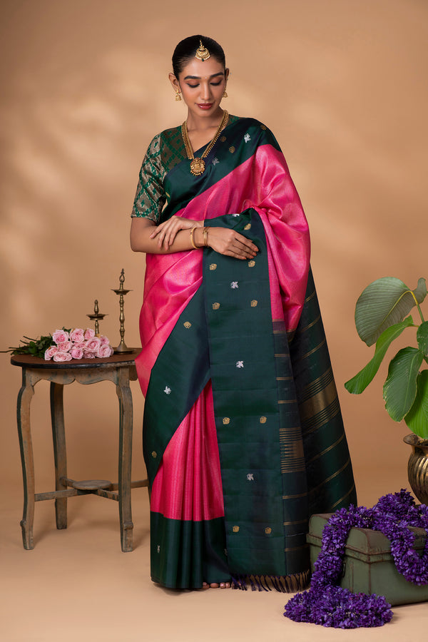 Pink Kanchivaram Silk Saree