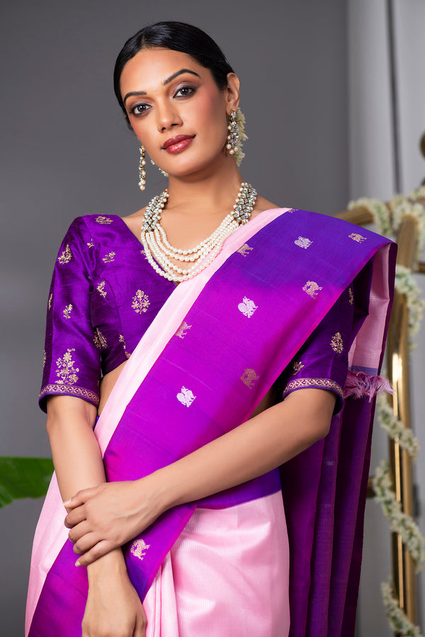 Pink Kanchivaram Silk Saree