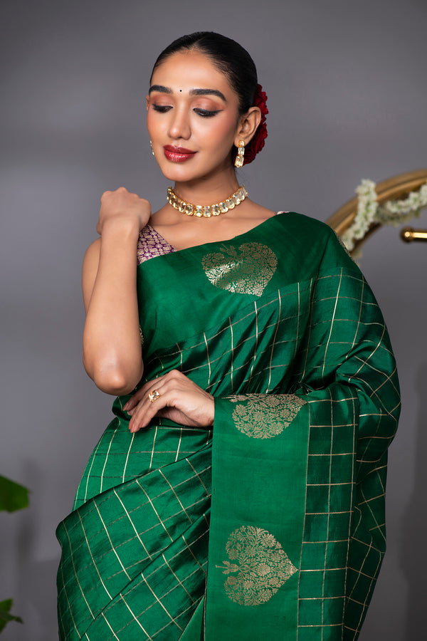 Green Banarasi Silk Saree