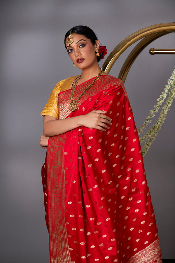 Red Banarasi Silk Saree