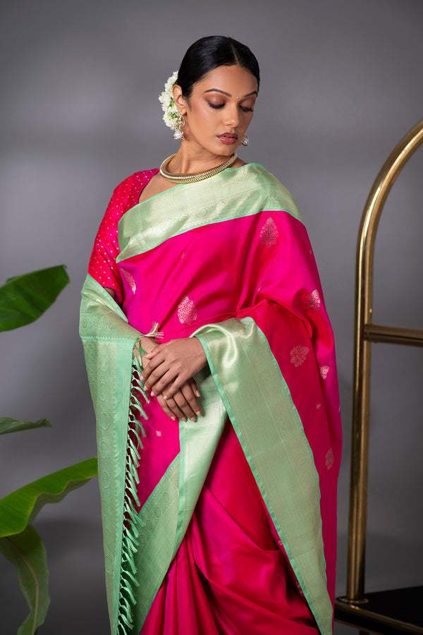 Pink Kanchivaram Silk Saree