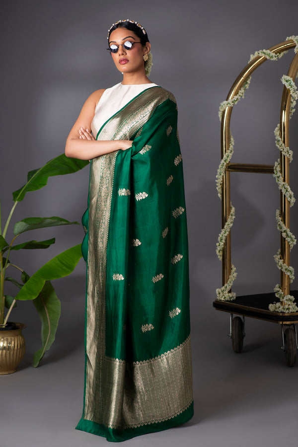 Green Banarasi Silk Saree