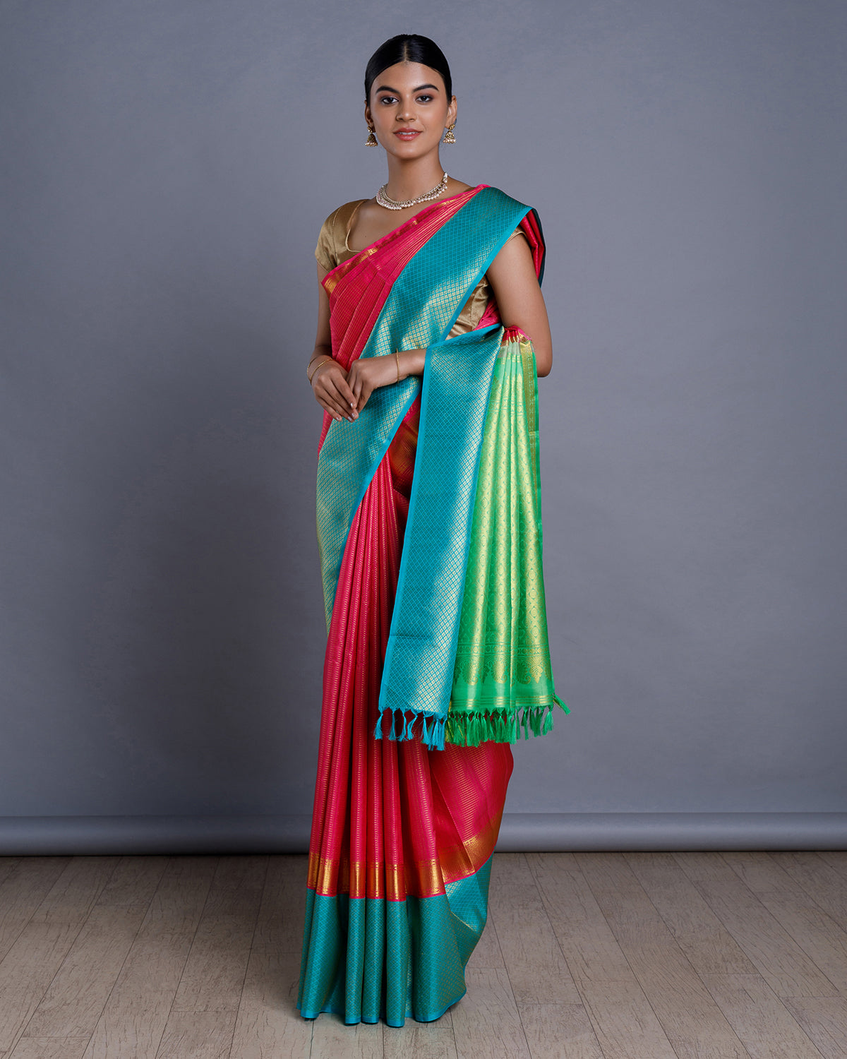 Kanchipuram Saree in Royal Blue : SYJA96