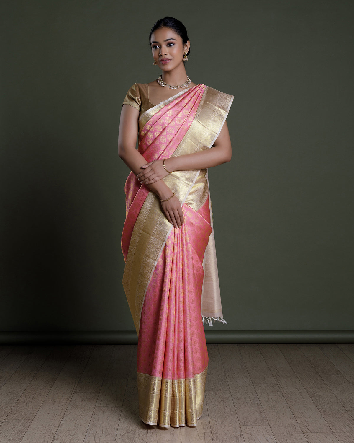 Light Pink Kanchivaram Handloom Silk Saree – Vijayalakshmi Silks