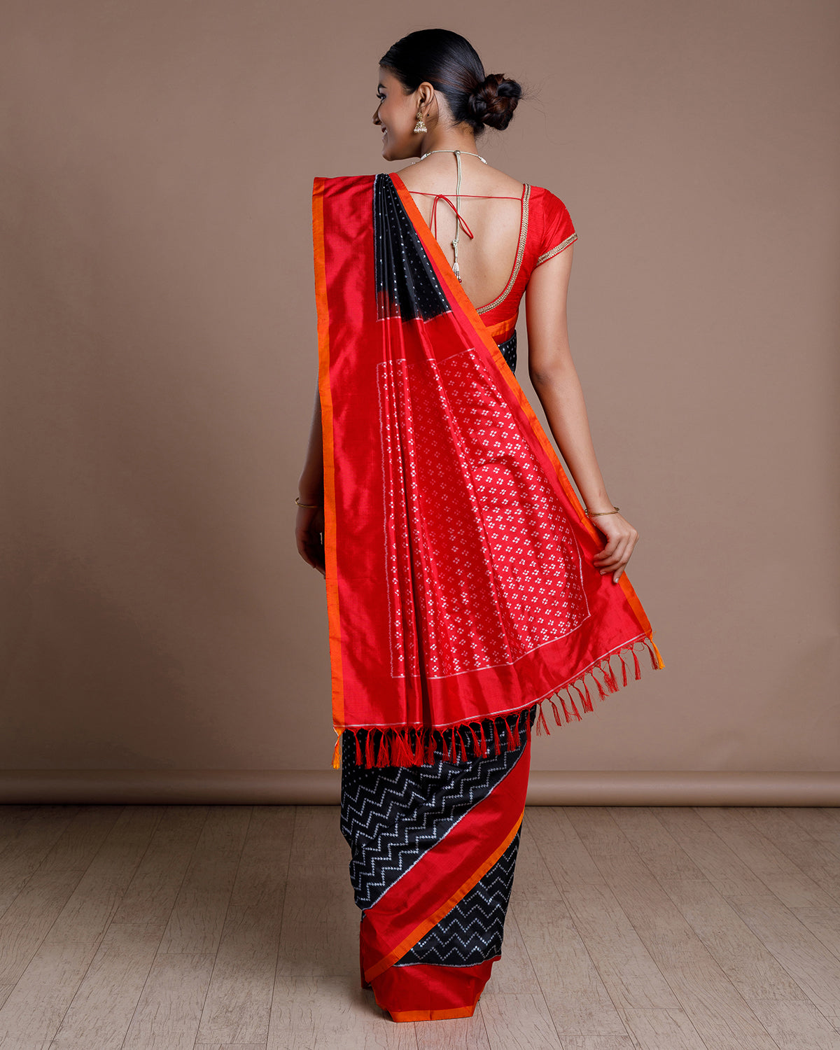 South Indian Banarasi Silk Saree in Inspiring Red with Silver Jari – Vara  Vastram