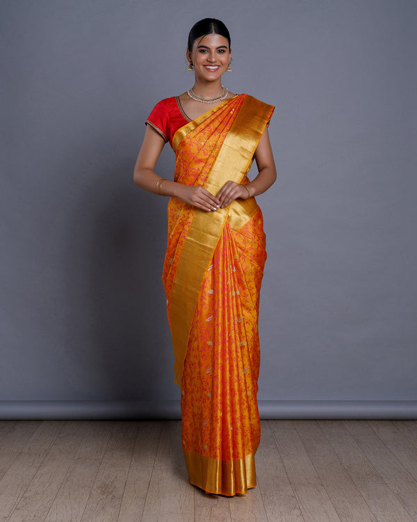 Mustard Yellow Silk Saree